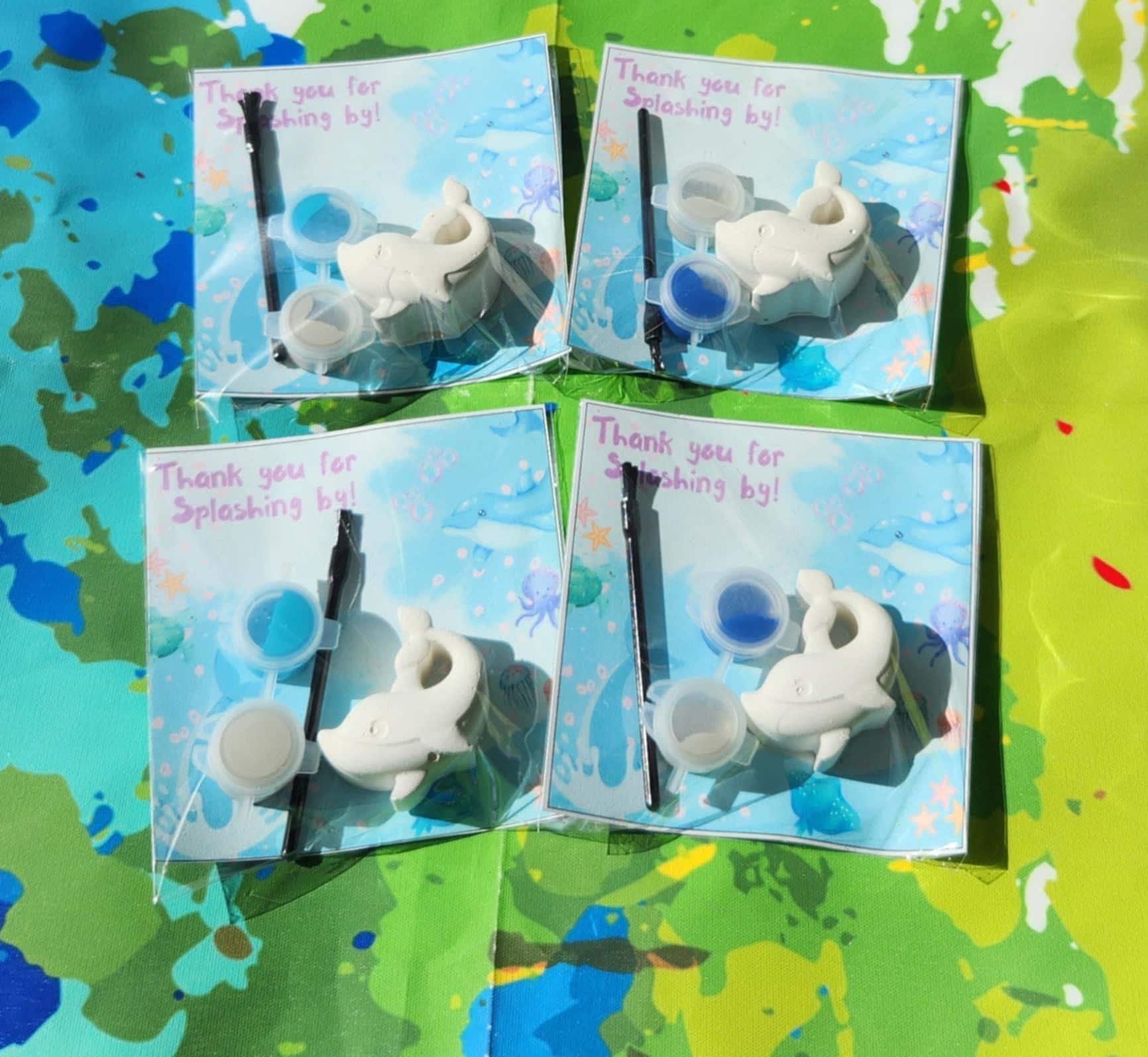 Dolphin Paint Kit Party Favors for Kids - Perfect for Birthdays and Events, Non-Toxic Paints Included - Party Bags