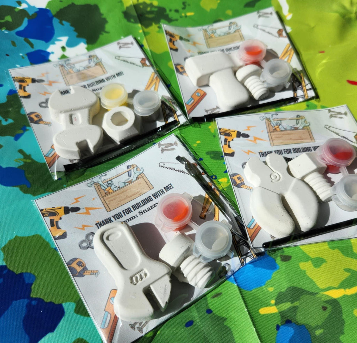 Tool Themed Plaster Paint Kits Perfect Birthday Party Favors for Kids l Building Tool Favors l Kids Activity l Kids Craft l DIY Painting