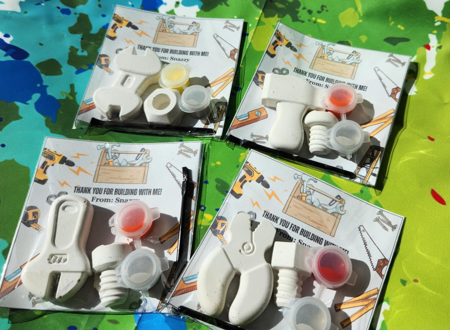 Tool Themed Plaster Paint Kits Perfect Birthday Party Favors for Kids l Building Tool Favors l Kids Activity l Kids Craft l DIY Painting