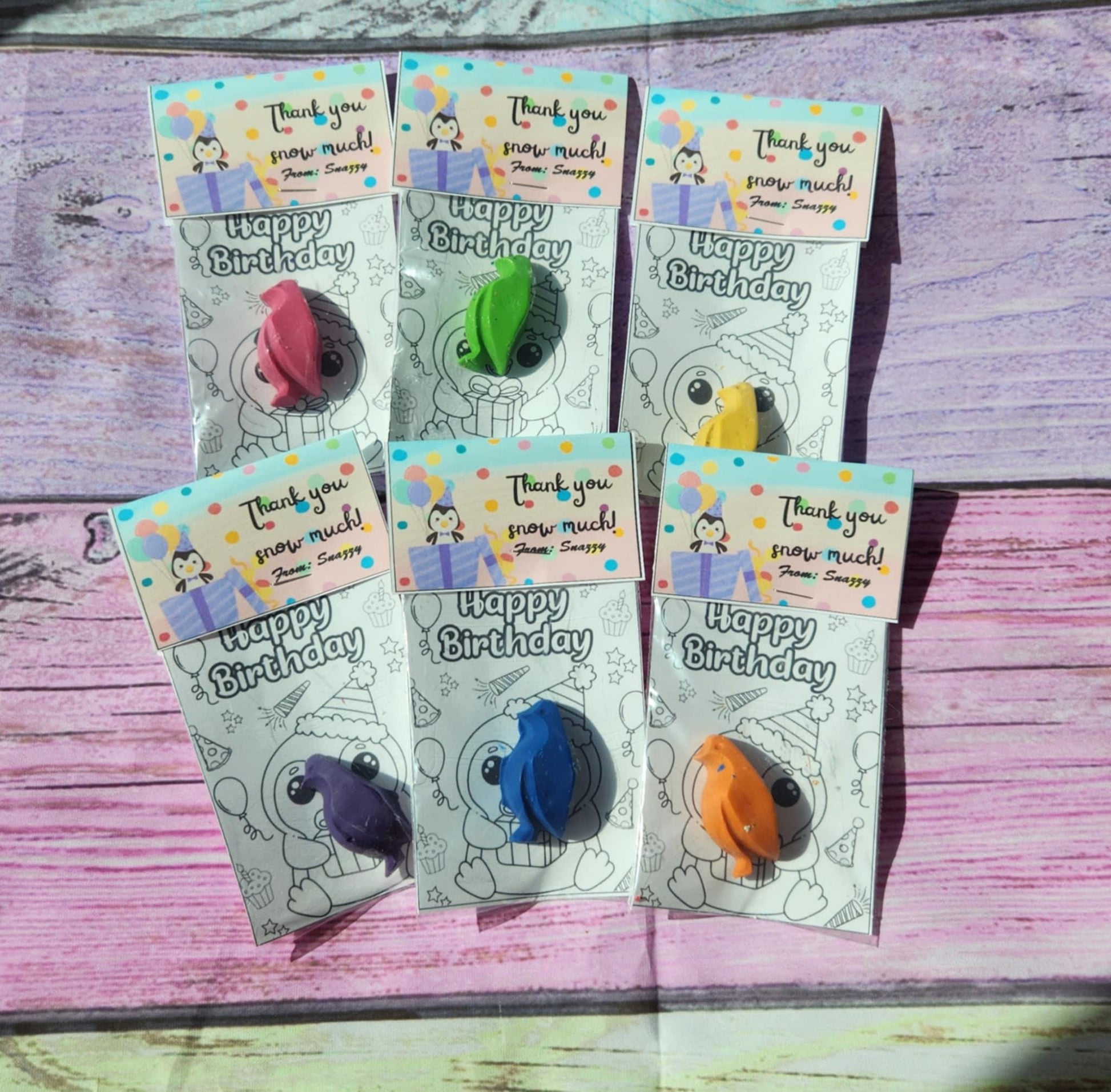 Penguin Mini Party Favors | Coloring Kits | Kids Birthday Goodies | Classroom Handouts | Penguin Crayons