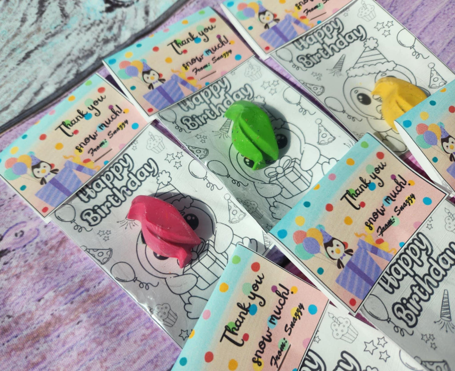 Penguin Mini Party Favors | Coloring Kits | Kids Birthday Goodies | Classroom Handouts | Penguin Crayons