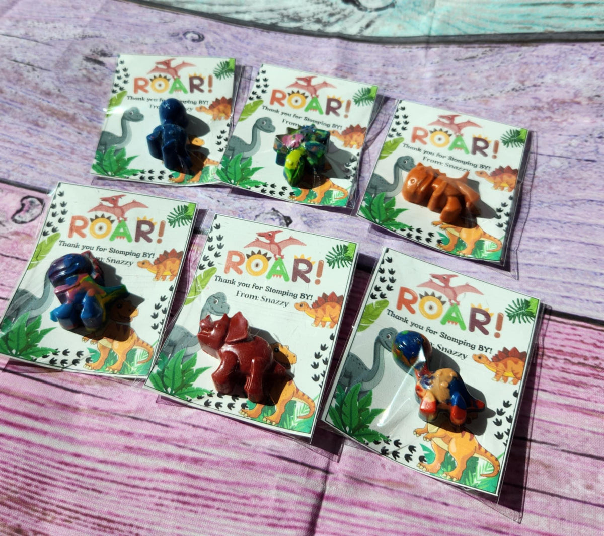 Dinosaur Mini Party Favors | Dinosaur Crayons | Boy Dino Birthday | Kids Party Favor Kits | Classroom Handouts