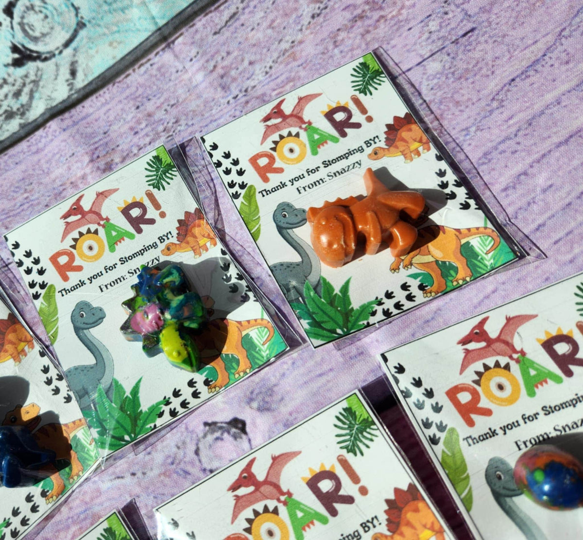 Dinosaur Mini Party Favors | Dinosaur Crayons | Boy Dino Birthday | Kids Party Favor Kits | Classroom Handouts