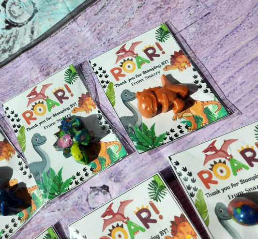 Dinosaur Mini Party Favors | Dinosaur Crayons | Boy Dino Birthday | Kids Party Favor Kits | Classroom Handouts