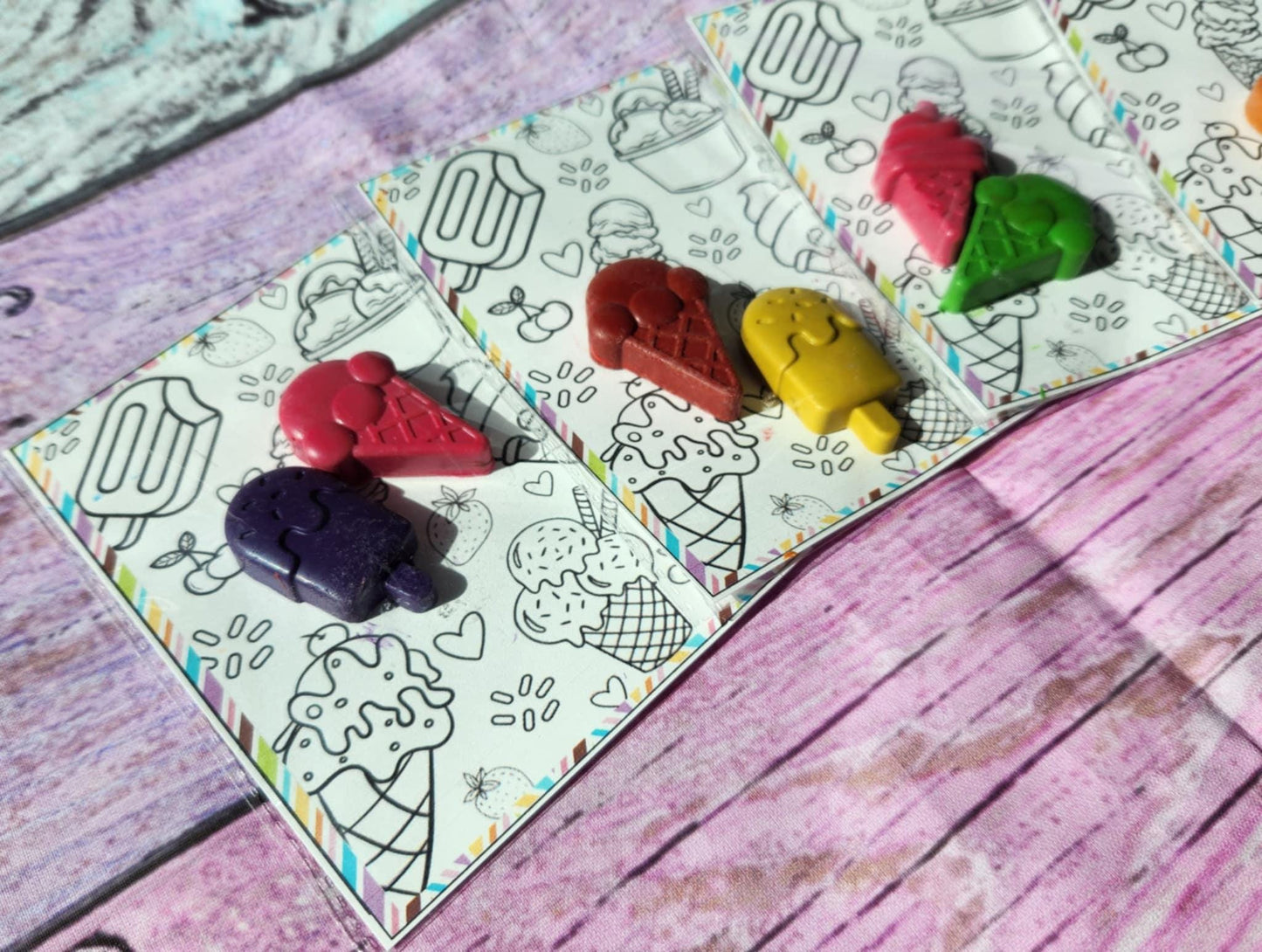 Ice Cream Crayons & Coloring Page: Party Favors Kit