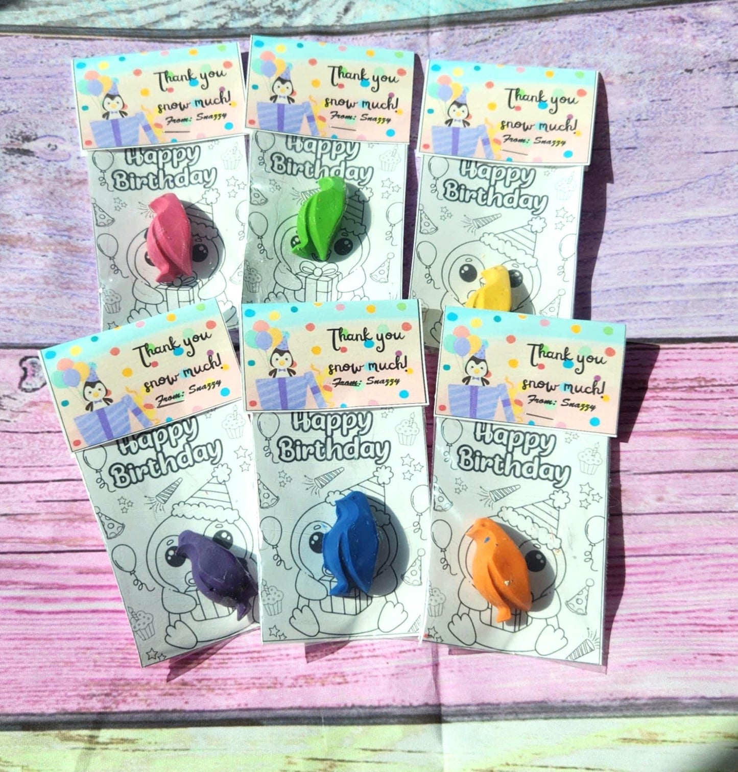 Penguin Mini Party Favors | Coloring Kits | Kids Birthday Goodies | Classroom Handouts | Penguin Crayons