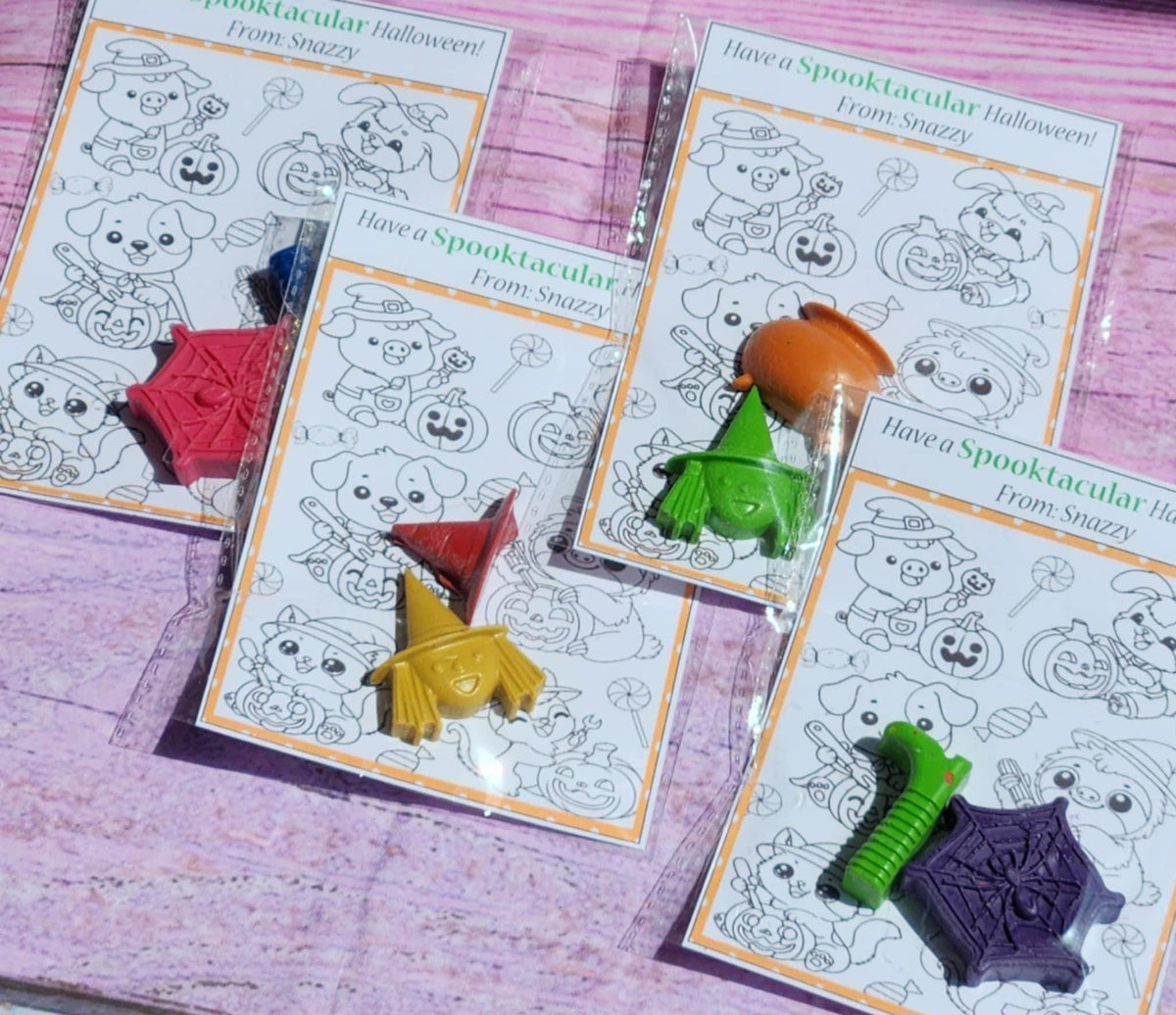 Pumpkin & Witch Coloring Kits with Crayons | Halloween Party Favors | Trick or Treat Handouts | Kids Activity Set | Non-Candy Gifts