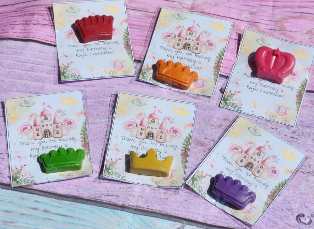 Princess Fairy Tale Party Favors | Magical Crayon Set | Birthday Party Gifts | Castle & Crown Crayons | Party Like a Princess Theme