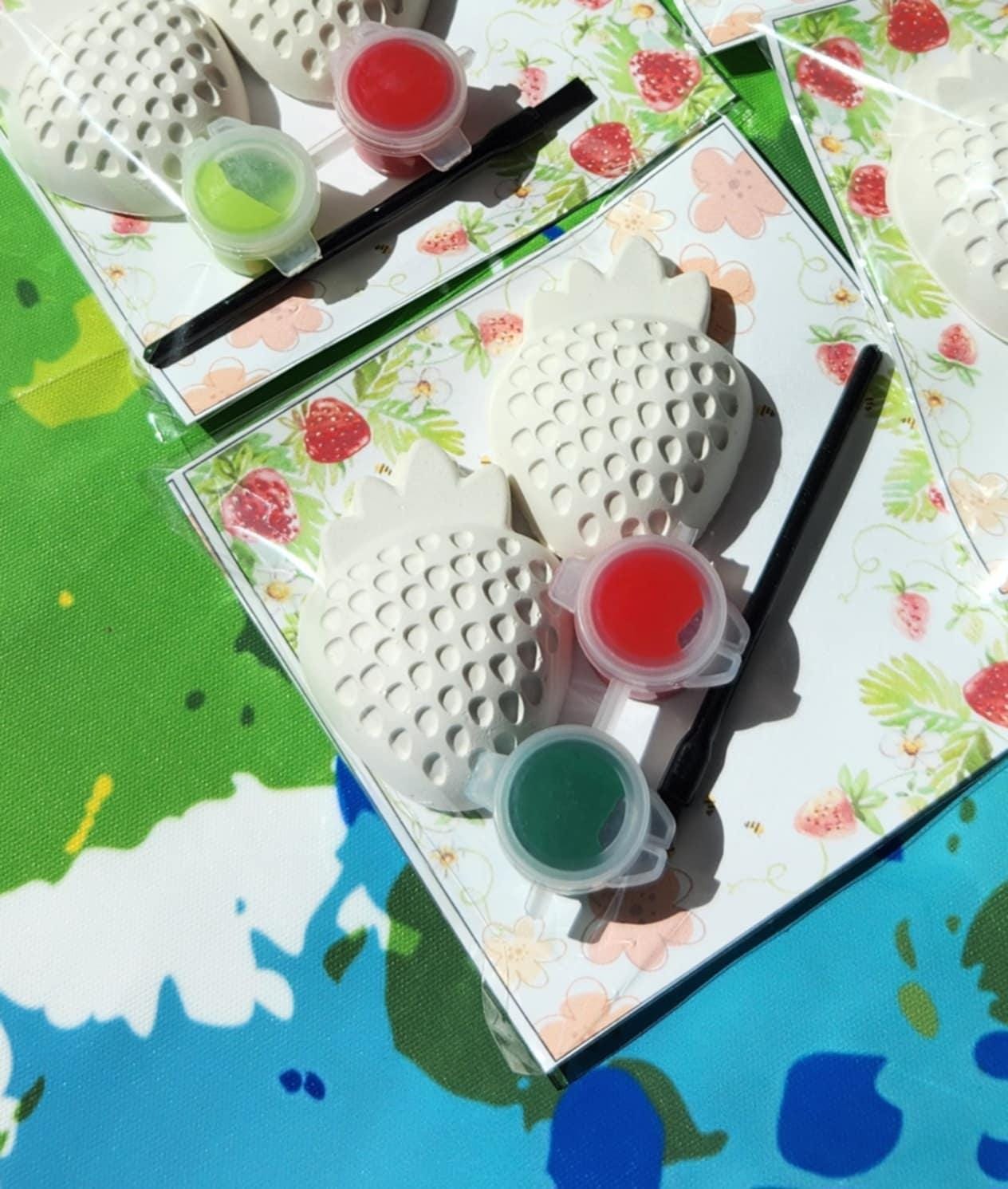 Strawberry Paint Your Own Kit, Strawberry Party Favor, Berry First Birthday Activity, DIY Kids Craft, Non Candy Thank You Gift