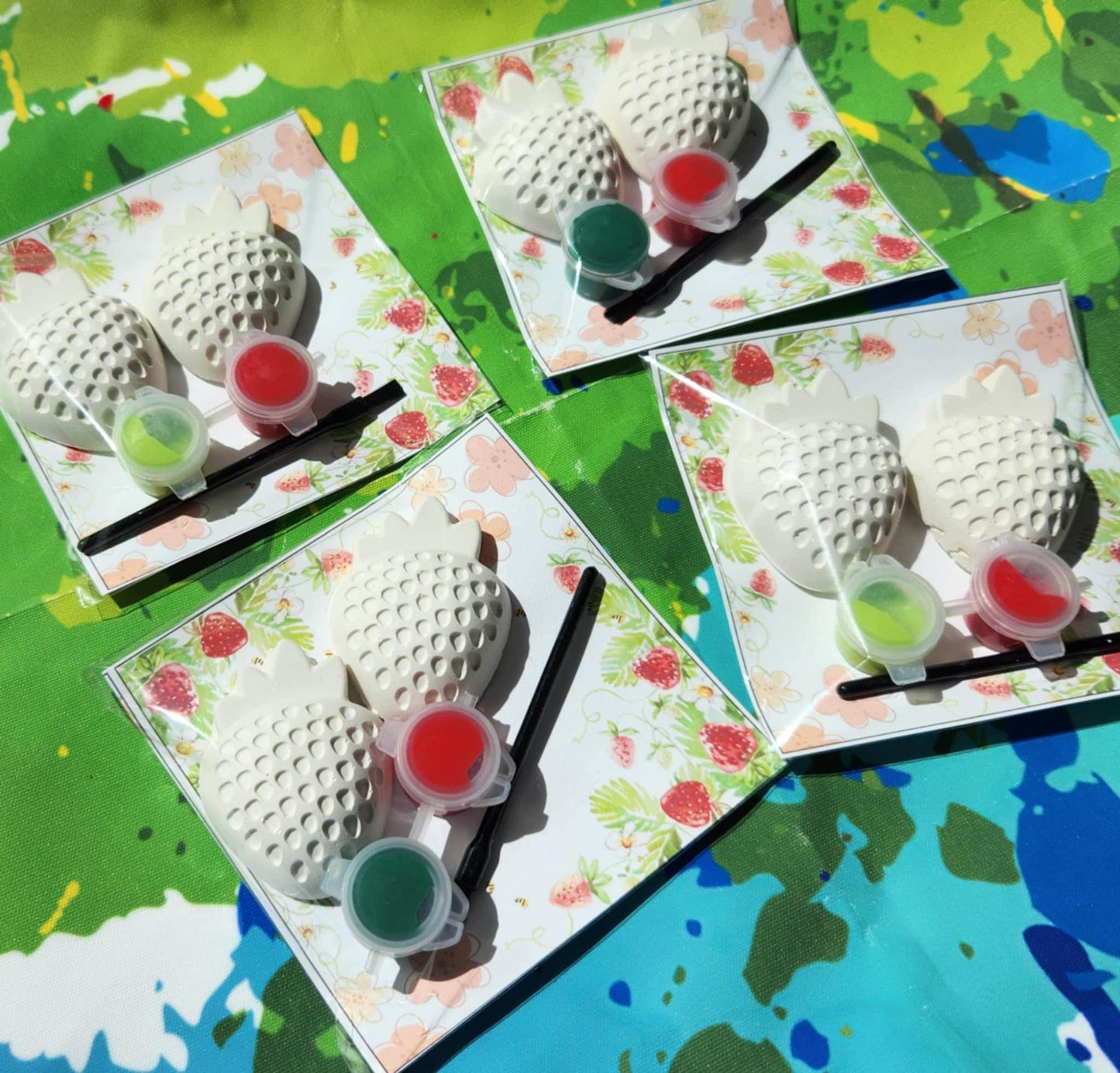 Strawberry Paint Your Own Kit, Strawberry Party Favor, Berry First Birthday Activity, DIY Kids Craft, Non Candy Thank You Gift