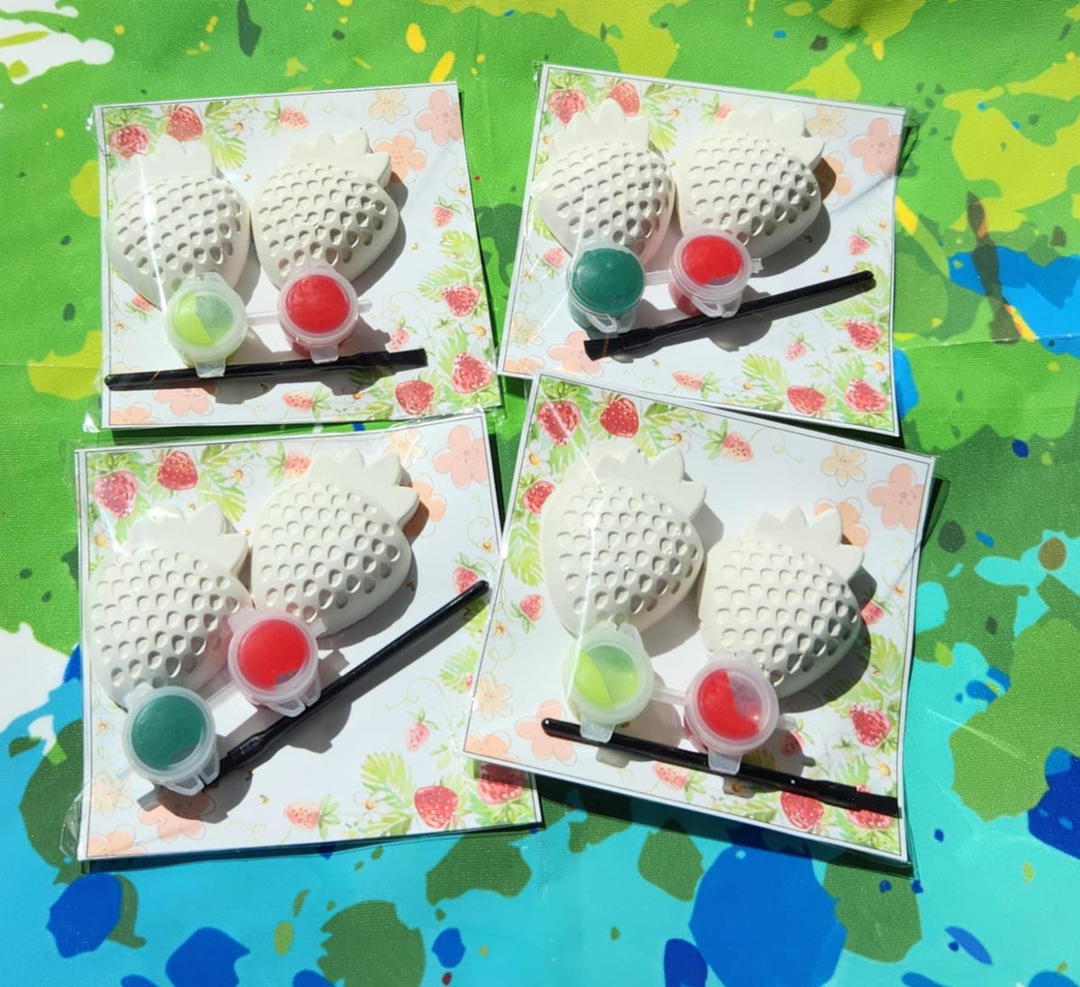 Strawberry Paint Your Own Kit, Strawberry Party Favor, Berry First Birthday Activity, DIY Kids Craft, Non Candy Thank You Gift