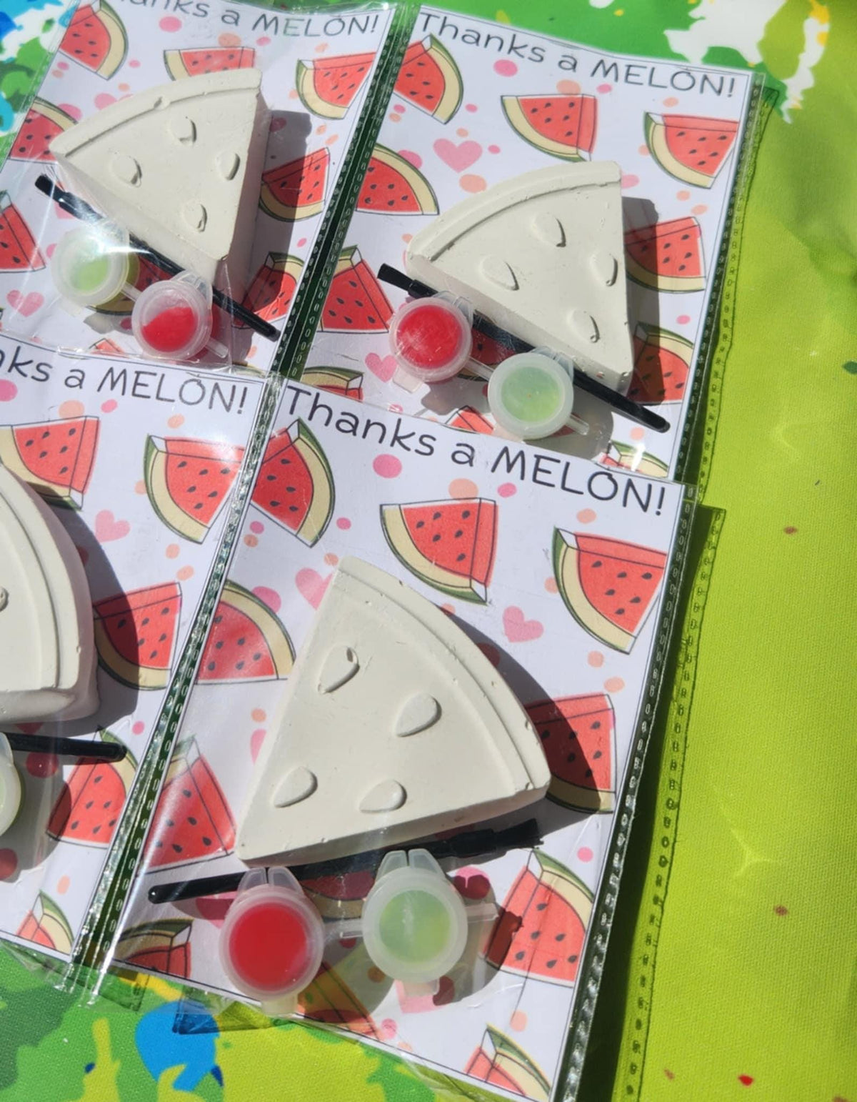Watermelon Plaster Paint Kits - Fun DIY Craft for Kids Birthday Party Favors - Birthday Activities - Thank You Gift