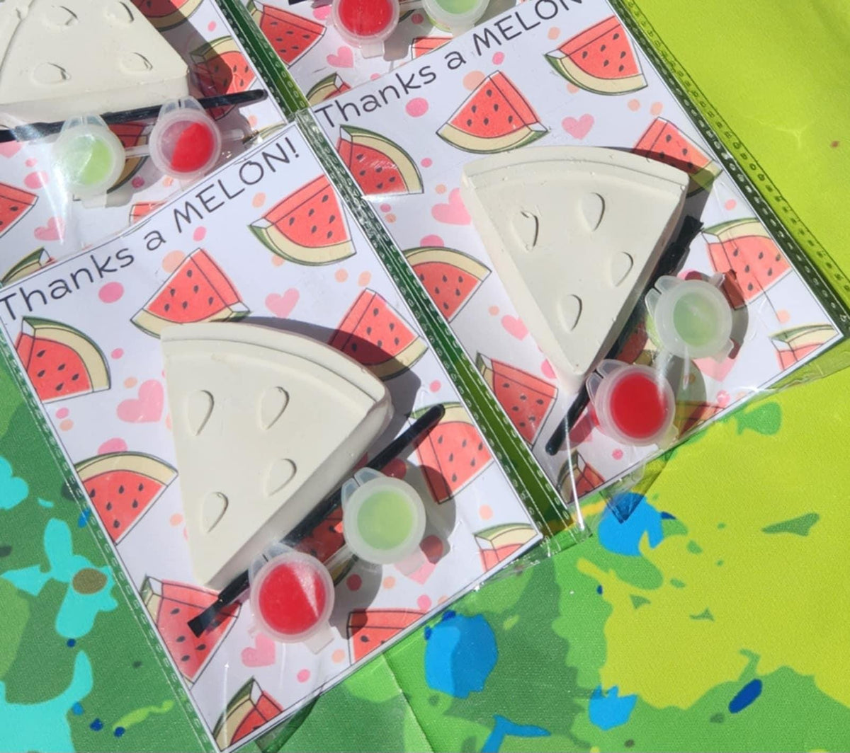 Watermelon Plaster Paint Kits - Fun DIY Craft for Kids Birthday Party Favors - Birthday Activities - Thank You Gift