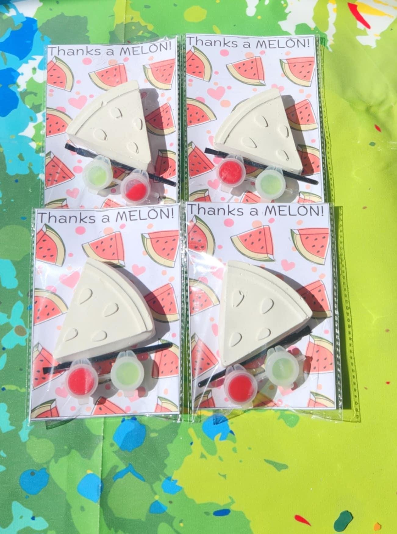 Watermelon Plaster Paint Kits - Fun DIY Craft for Kids Birthday Party Favors - Birthday Activities - Thank You Gift