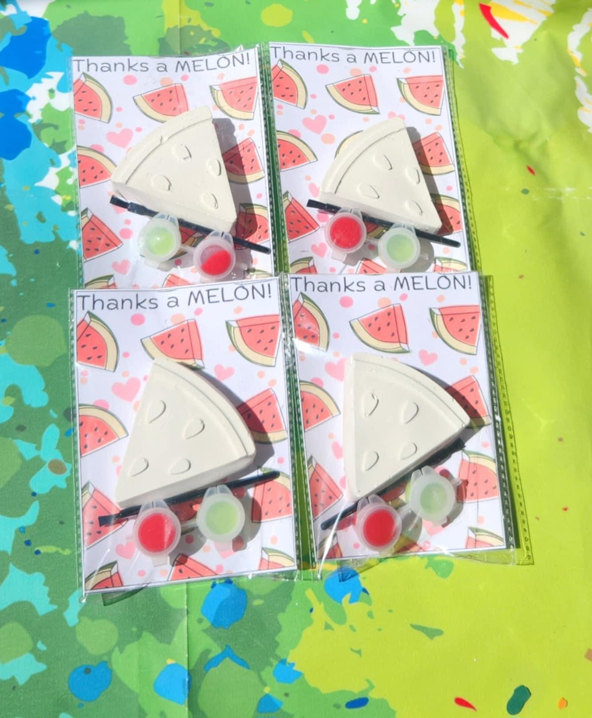 Watermelon Plaster Paint Kits - Fun DIY Craft for Kids Birthday Party Favors - Birthday Activities - Thank You Gift
