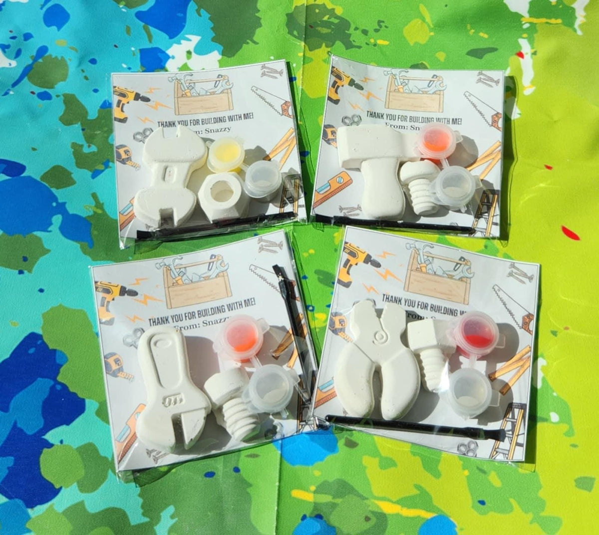Tool Themed Plaster Paint Kits Perfect Birthday Party Favors for Kids l Building Tool Favors l Kids Activity l Kids Craft l DIY Painting