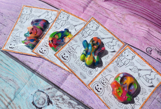 Halloween Coloring Kits – Crayon Party Favors | Trick or Treat Bags | Halloween Class Gifts | Kids Coloring Activity | Halloween Crayons