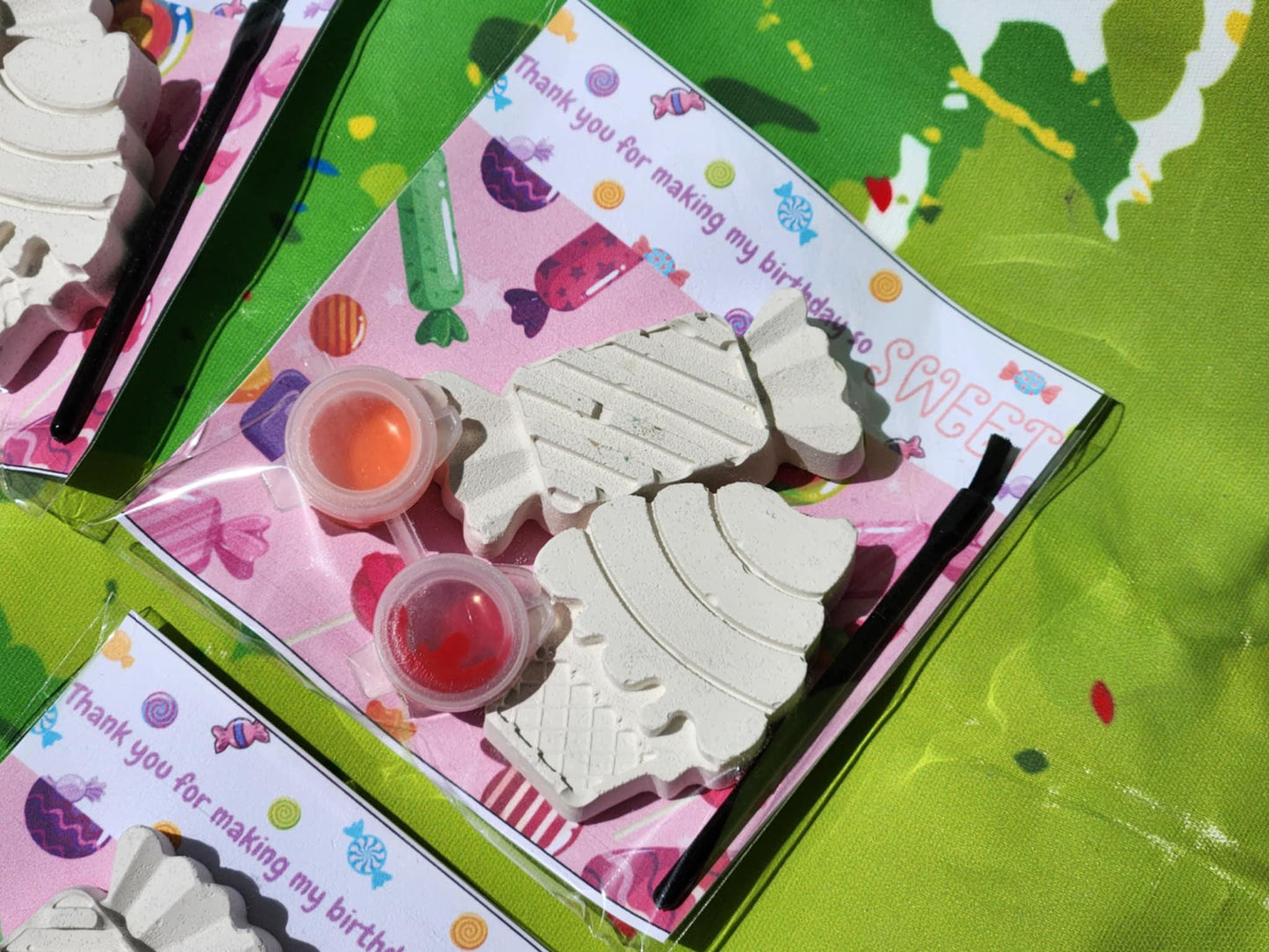 Ice Cream & Candy Birthday Party Favors | DIY Plaster Paint Kits | Kids Craft Activity | Ready to Paint Gifts | Thank You Party Favor
