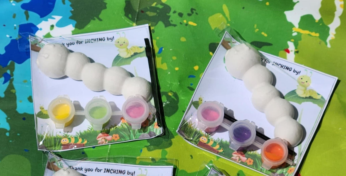 Caterpillar Paint Kit Party Favors | Kids Birthday Craft Activity | DIY Painting Kit | Creative Party Favor Bags | Bug-Themed Party