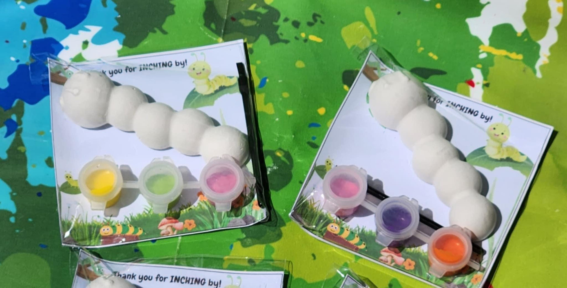 Caterpillar Paint Kit Party Favors | Kids Birthday Craft Activity | DIY Painting Kit | Creative Party Favor Bags | Bug-Themed Party