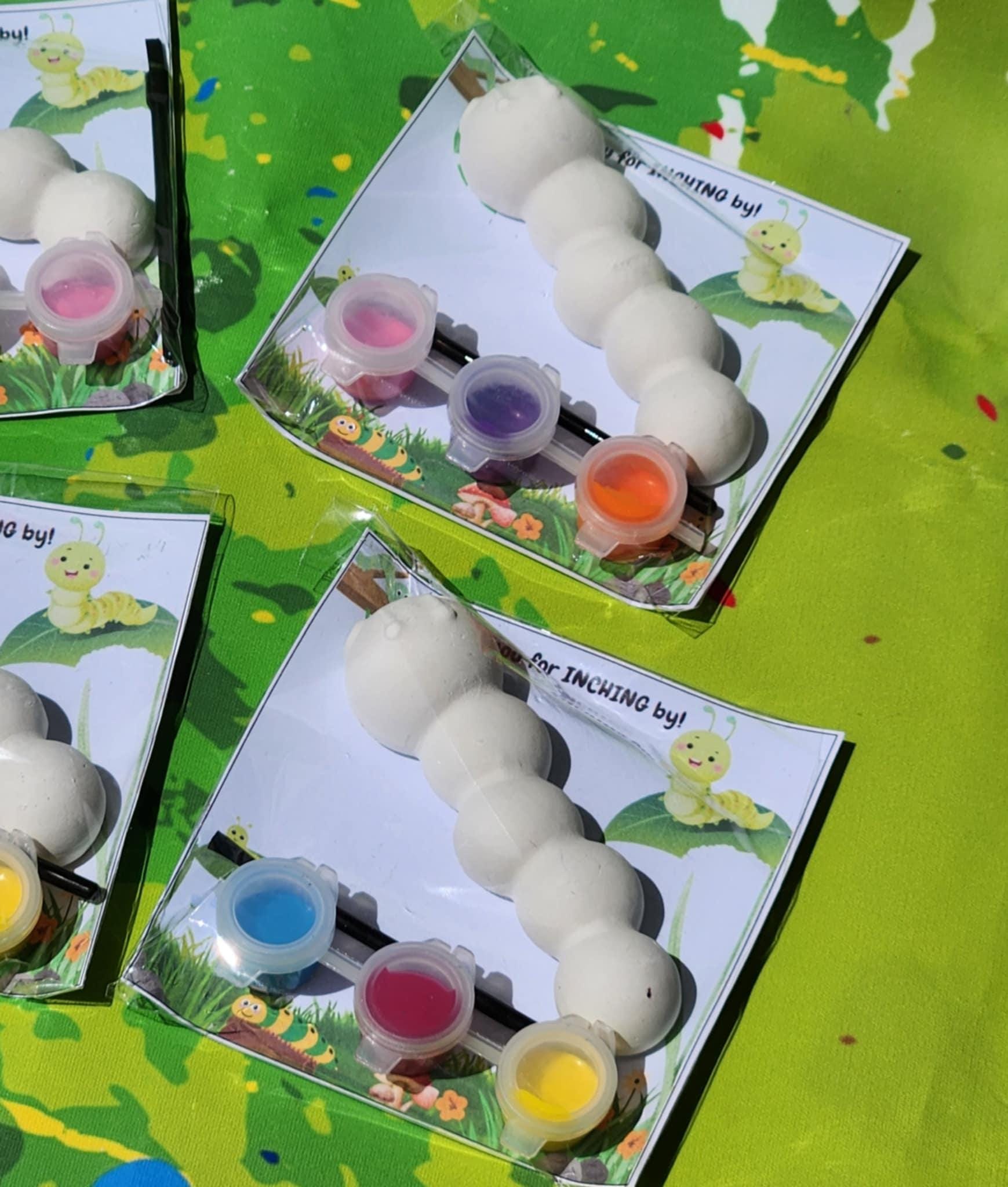 Caterpillar Paint Kit Party Favors | Kids Birthday Craft Activity | DIY Painting Kit | Creative Party Favor Bags | Bug-Themed Party