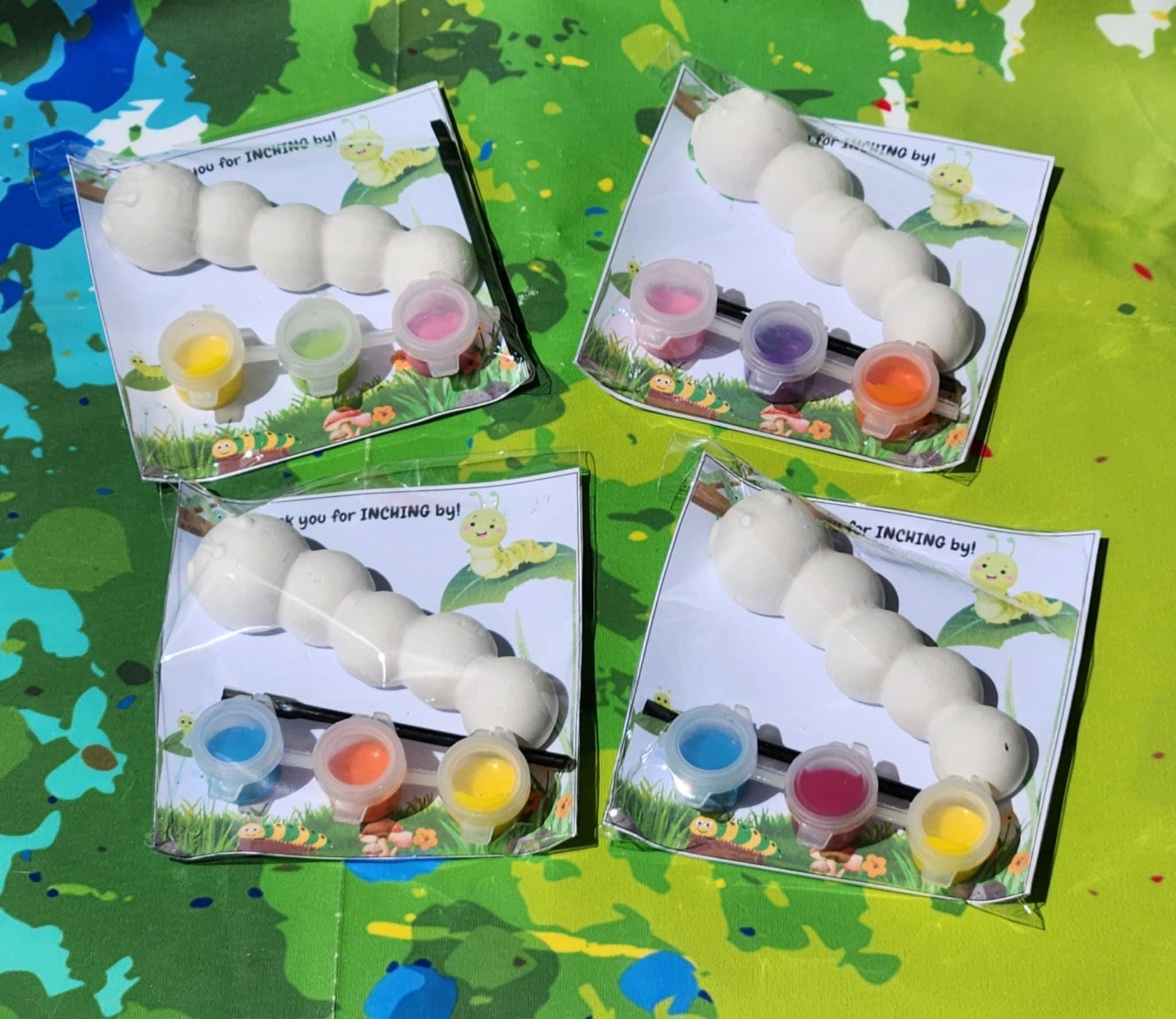 Caterpillar Paint Kit Party Favors | Kids Birthday Craft Activity | DIY Painting Kit | Creative Party Favor Bags | Bug-Themed Party