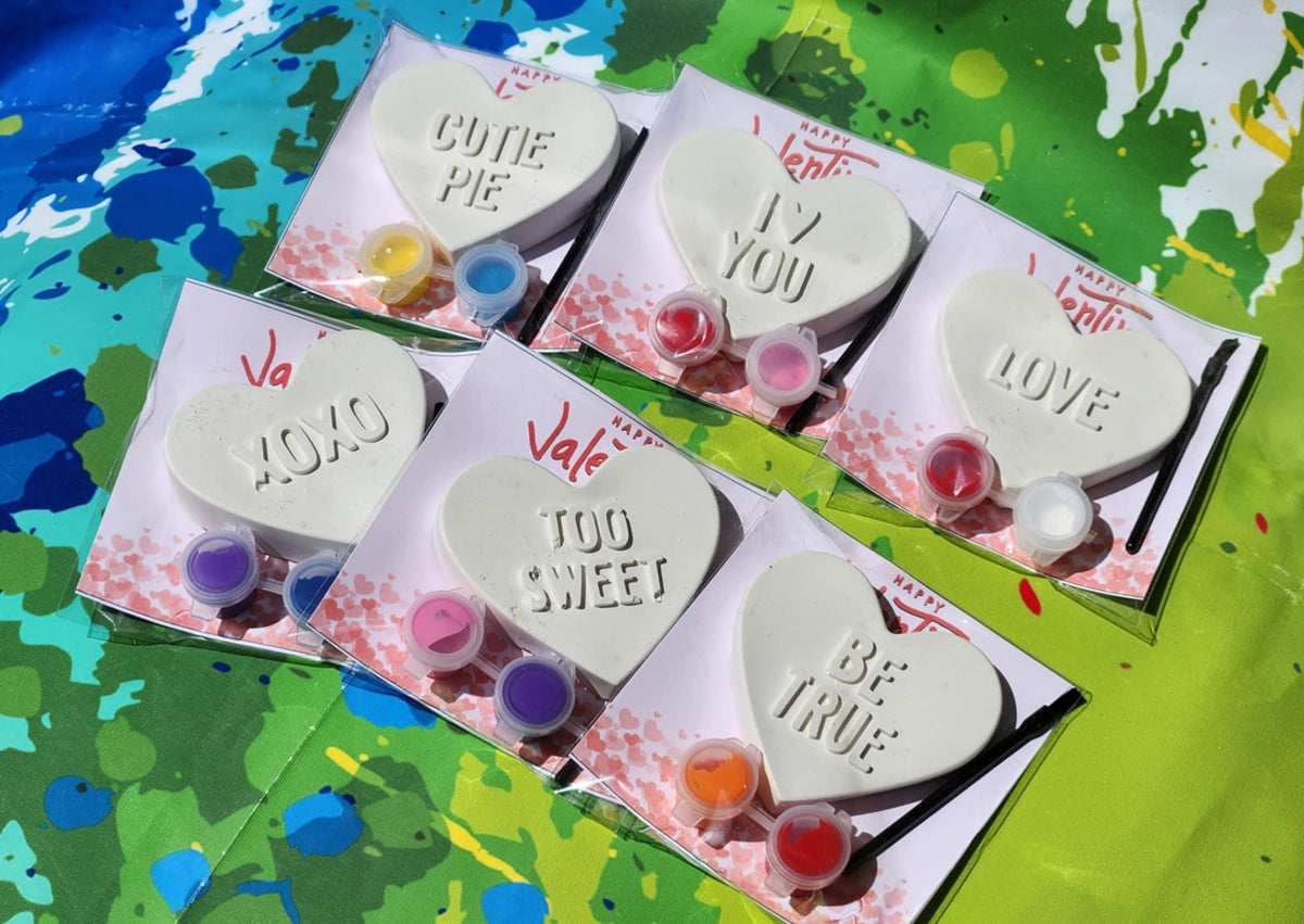 Valentine's Day Paint Kits | Heart Paint Your Own Kits | Kids Party Favors | Classroom Valentine Gifts | Craft Activity for Kids