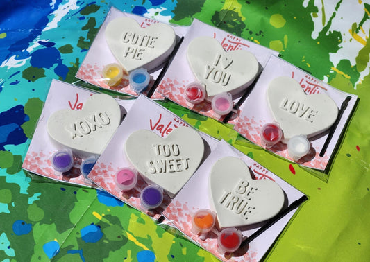Valentine's Day Paint Kits | Heart Paint Your Own Kits | Kids Party Favors | Classroom Valentine Gifts | Craft Activity for Kids