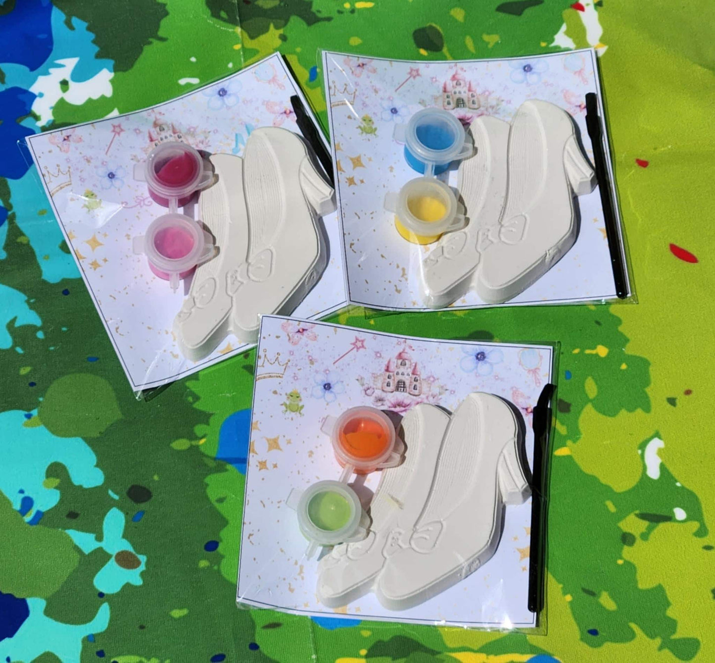 Princess Shoe Paint Kit Party Favor • Kids Royal Craft Activity • Plaster Painting Set • Birthday Goodie Bag Gift • Princess Theme