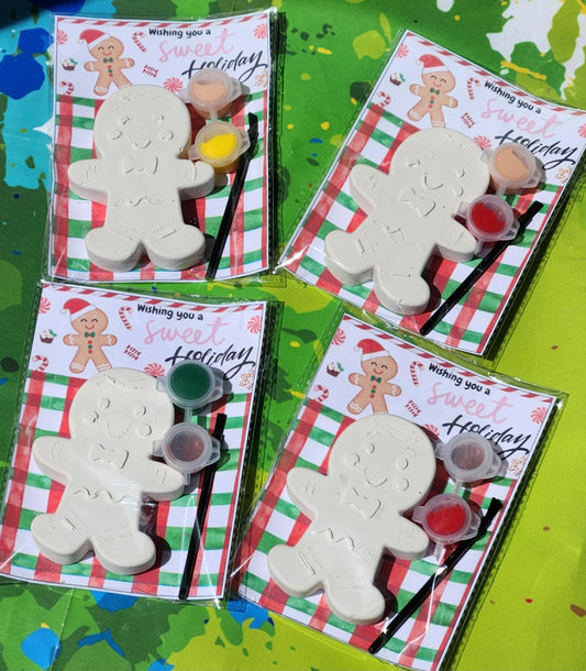 Gingerbread Man Paint Kit: DIY Holiday Craft, Christmas Party Favor