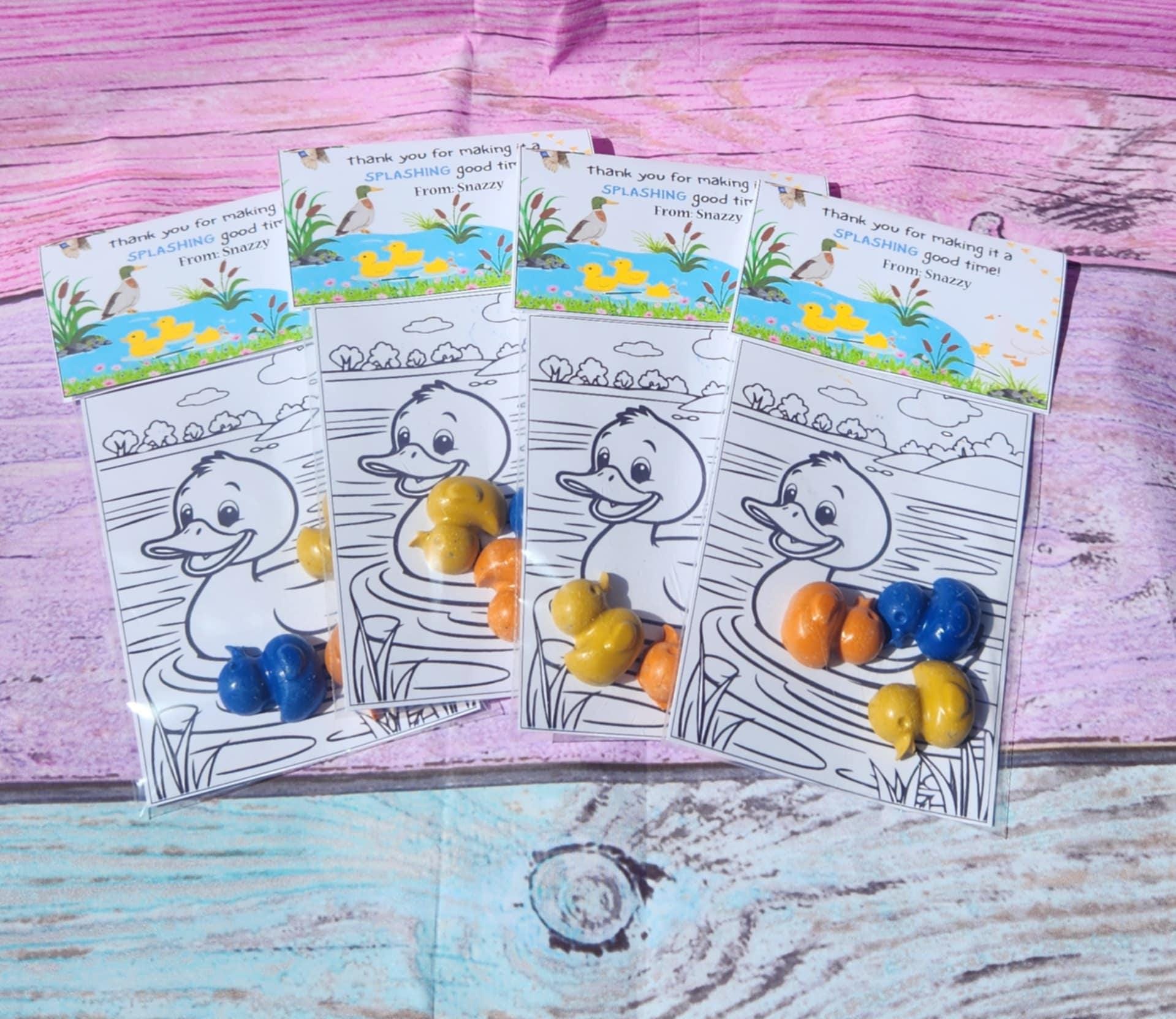 Duck Crayons Coloring Kits – Duck Party Favors | Basket Fillers | Non-Candy Gifts | Kids Birthday Favor | Handmade Non-Toxic Crayons