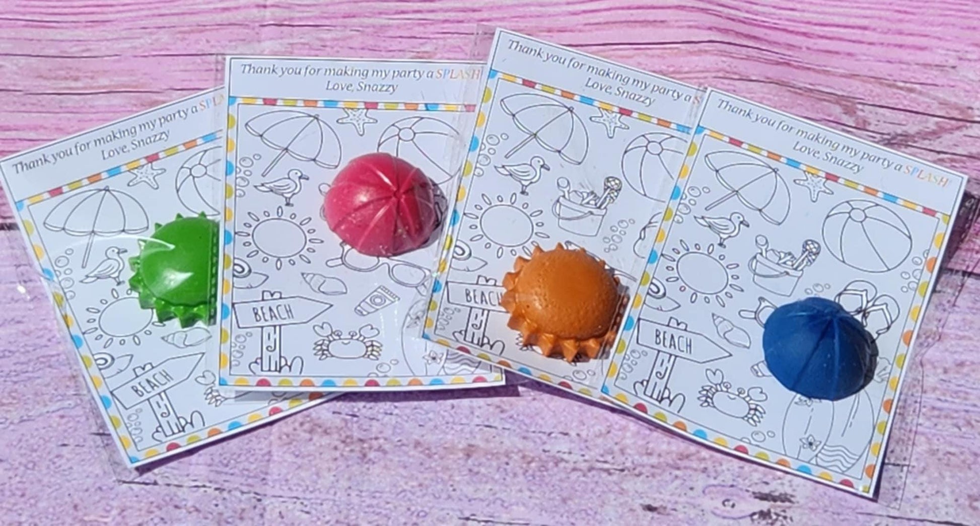Beach Party Favors – Sun Crayons & Mini Coloring Kit | Fun in the Sun Birthday | Beach-Themed Party Gifts