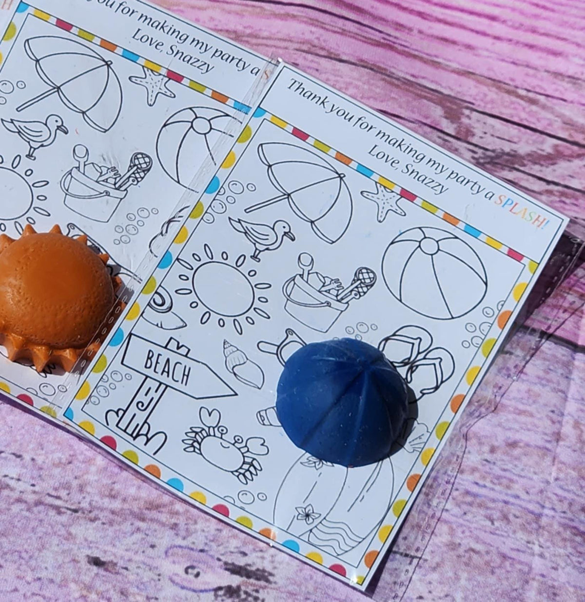 Beach Party Favors – Sun Crayons & Mini Coloring Kit | Fun in the Sun Birthday | Beach-Themed Party Gifts