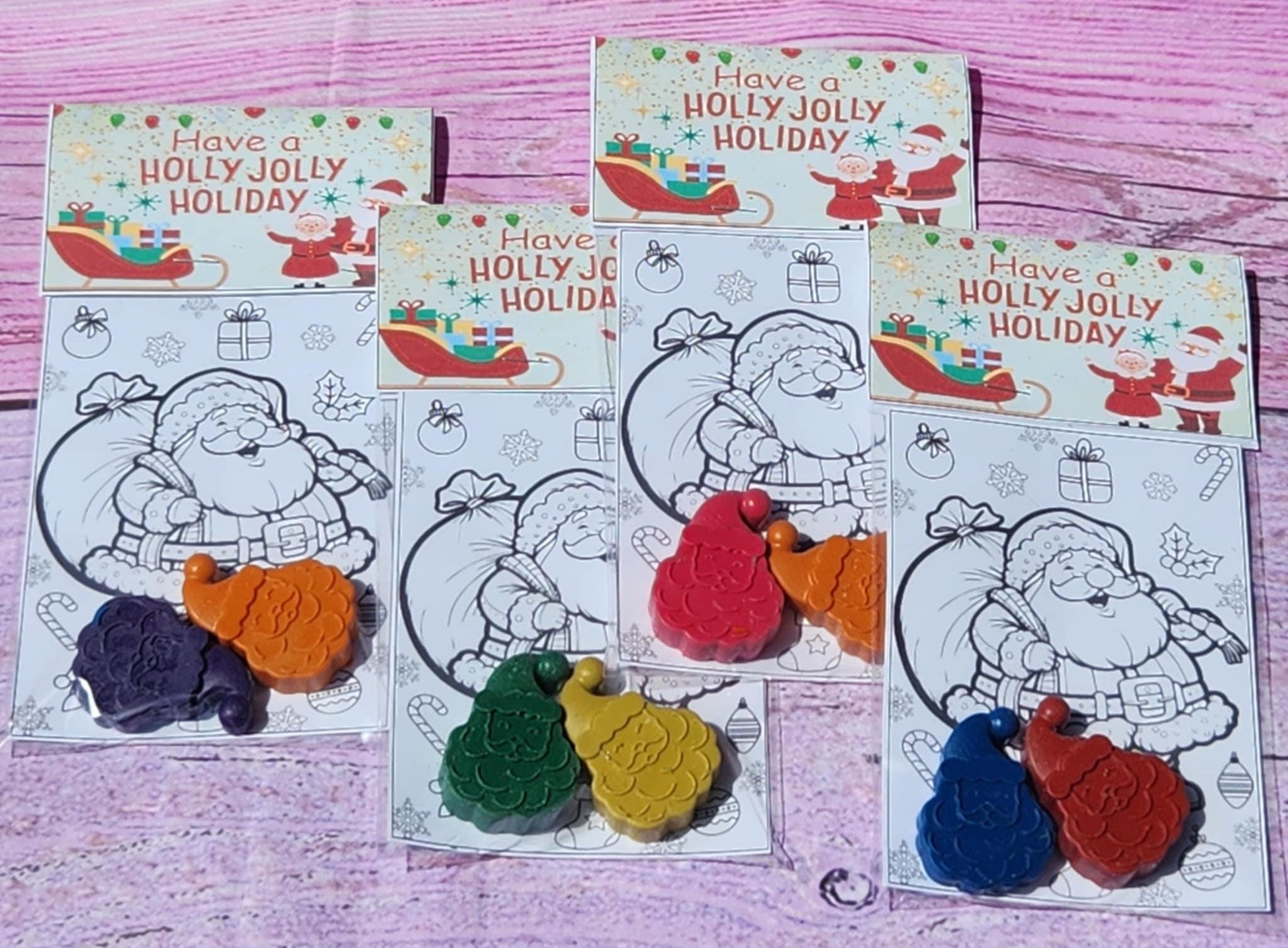 Santa Coloring Kits with Santa Crayons – Christmas Party Favors | Holiday Crayons | Stocking Stuffers l Gifts for Kids l School Room Gifts
