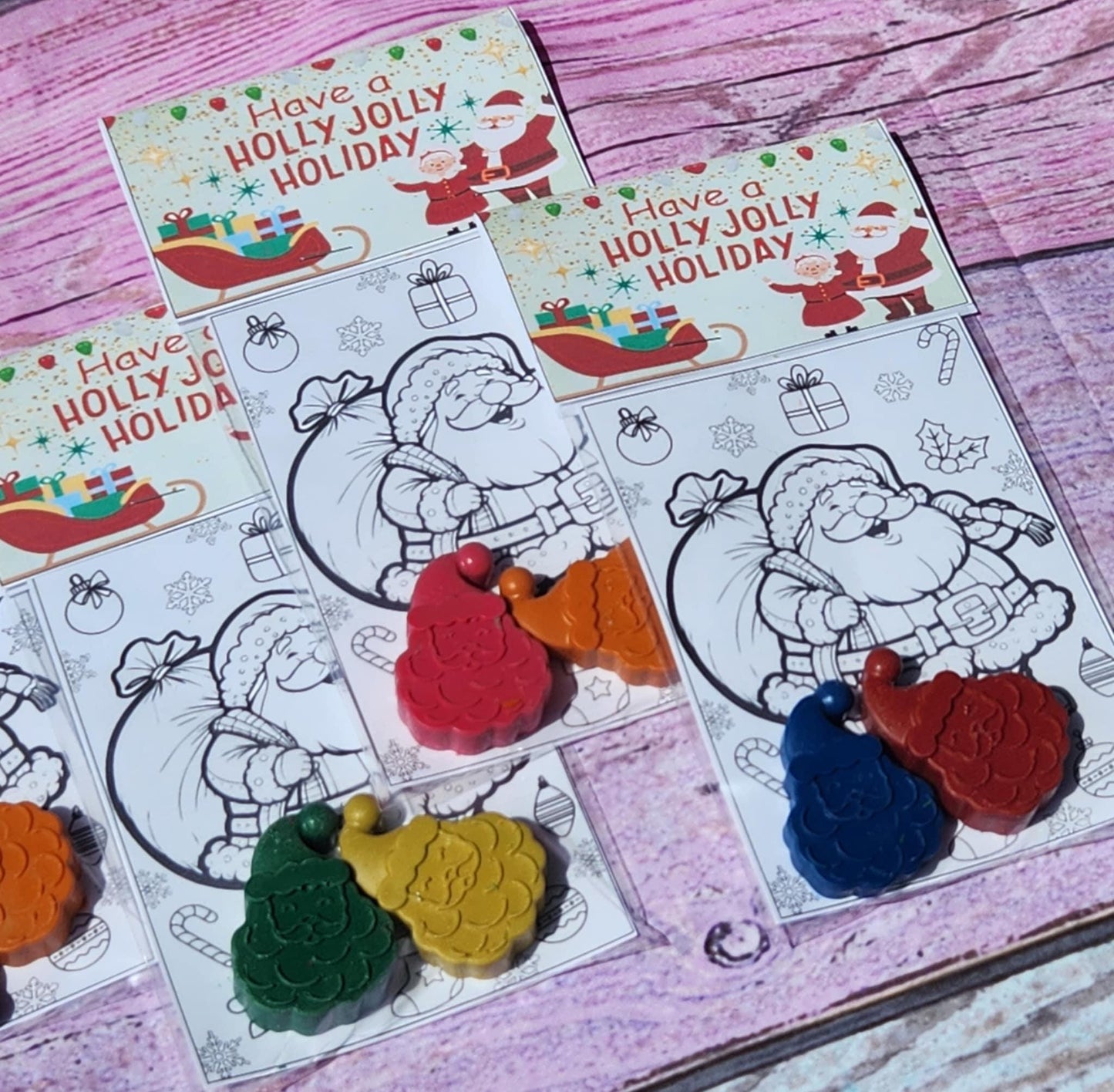 Santa Coloring Kits with Santa Crayons – Christmas Party Favors | Holiday Crayons | Stocking Stuffers l Gifts for Kids l School Room Gifts