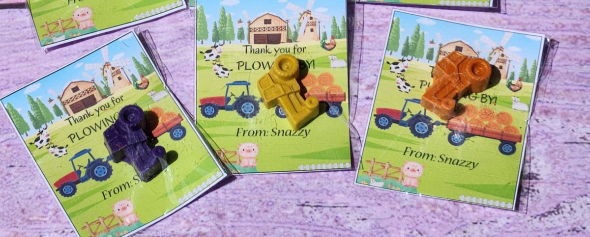 Farm & Tractor Themed Coloring Party Favors – Barnyard Fun Crayons | Tractor Crayons | Birthday -Classroom Gifts