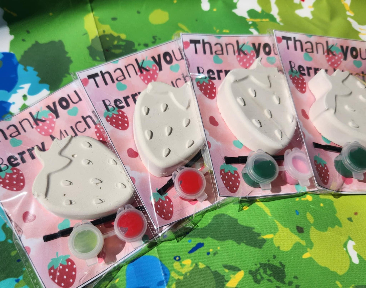 Strawberries Paint Kits for Kids' Party Activities and Favors Party Favor – Summer Craft - Birthday Gift – No Mess Fun – Paint Your Own