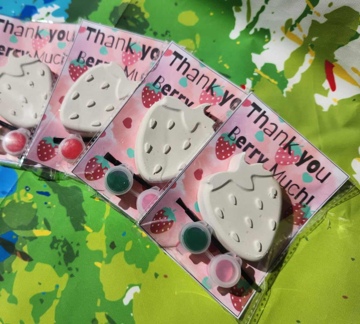 Strawberries Paint Kits for Kids' Party Activities and Favors Party Favor – Summer Craft - Birthday Gift – No Mess Fun – Paint Your Own