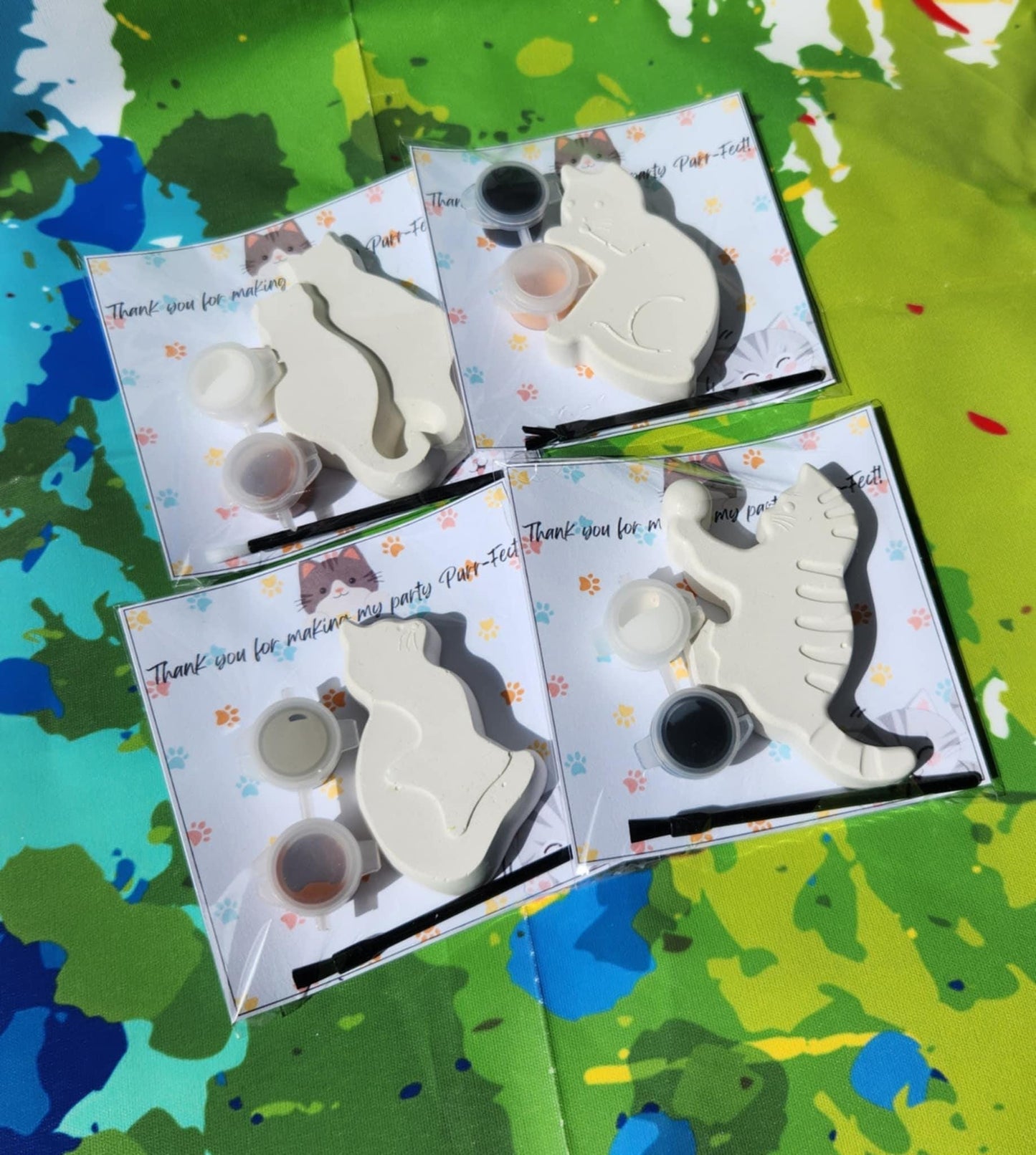 Cat Plaster Painting Set for Party Favor Activities l DIY Paint Set l Kids Gift l Party Favor l Goodie Bags l Birthday Favors