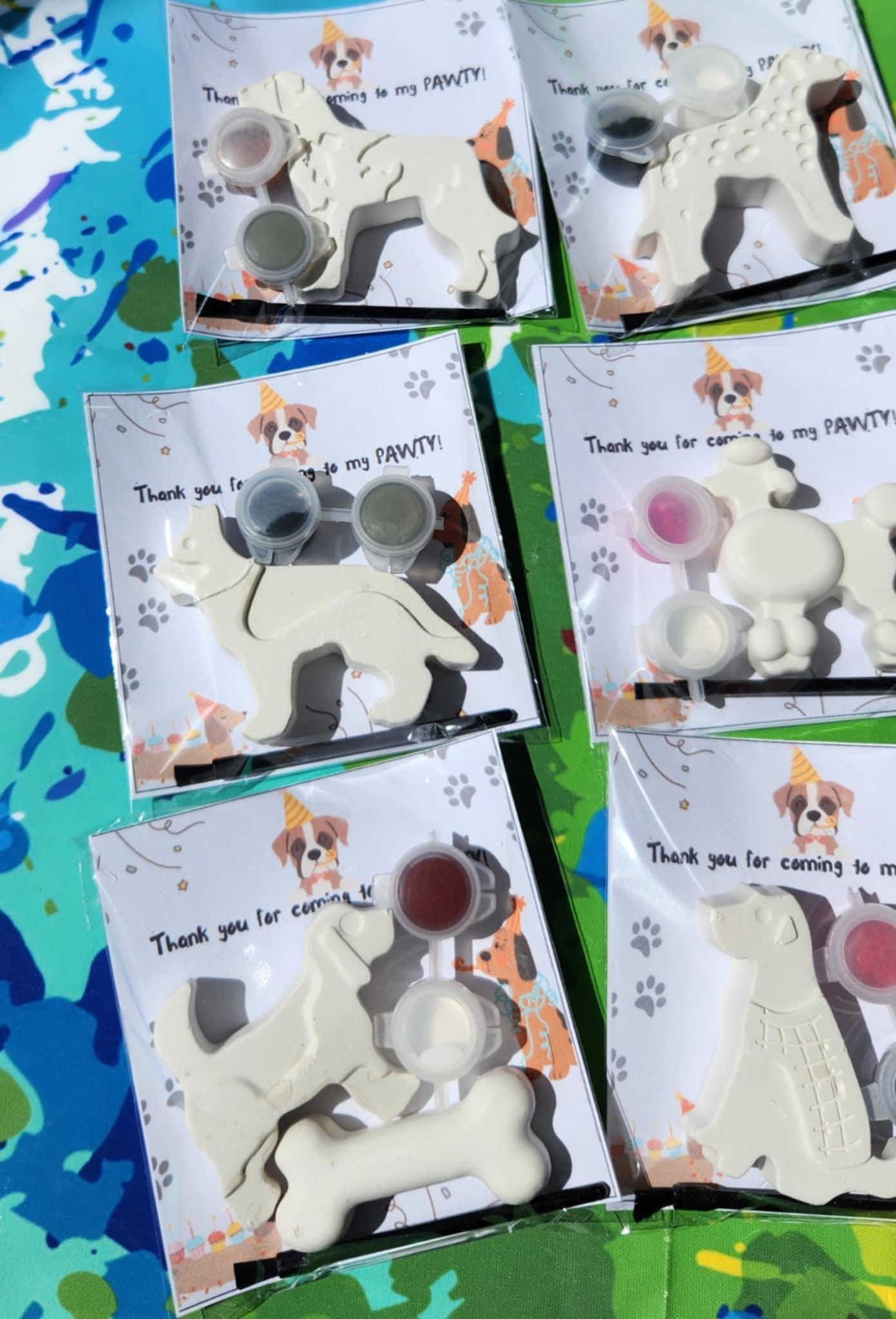 Dog Theme Party Favors l Plaster Pain Kits l Kids Craft l DIY Paint Kits l Party Activity l Thank you Gift l Thank You Favors l Kids Art
