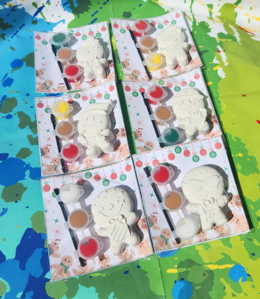 Gingerbread Mini Paint Kit: Christmas DIY Craft, Party Favor