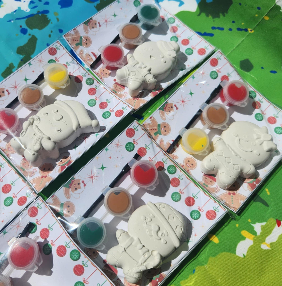 Gingerbread Mini Paint Kit: Christmas DIY Craft, Party Favor