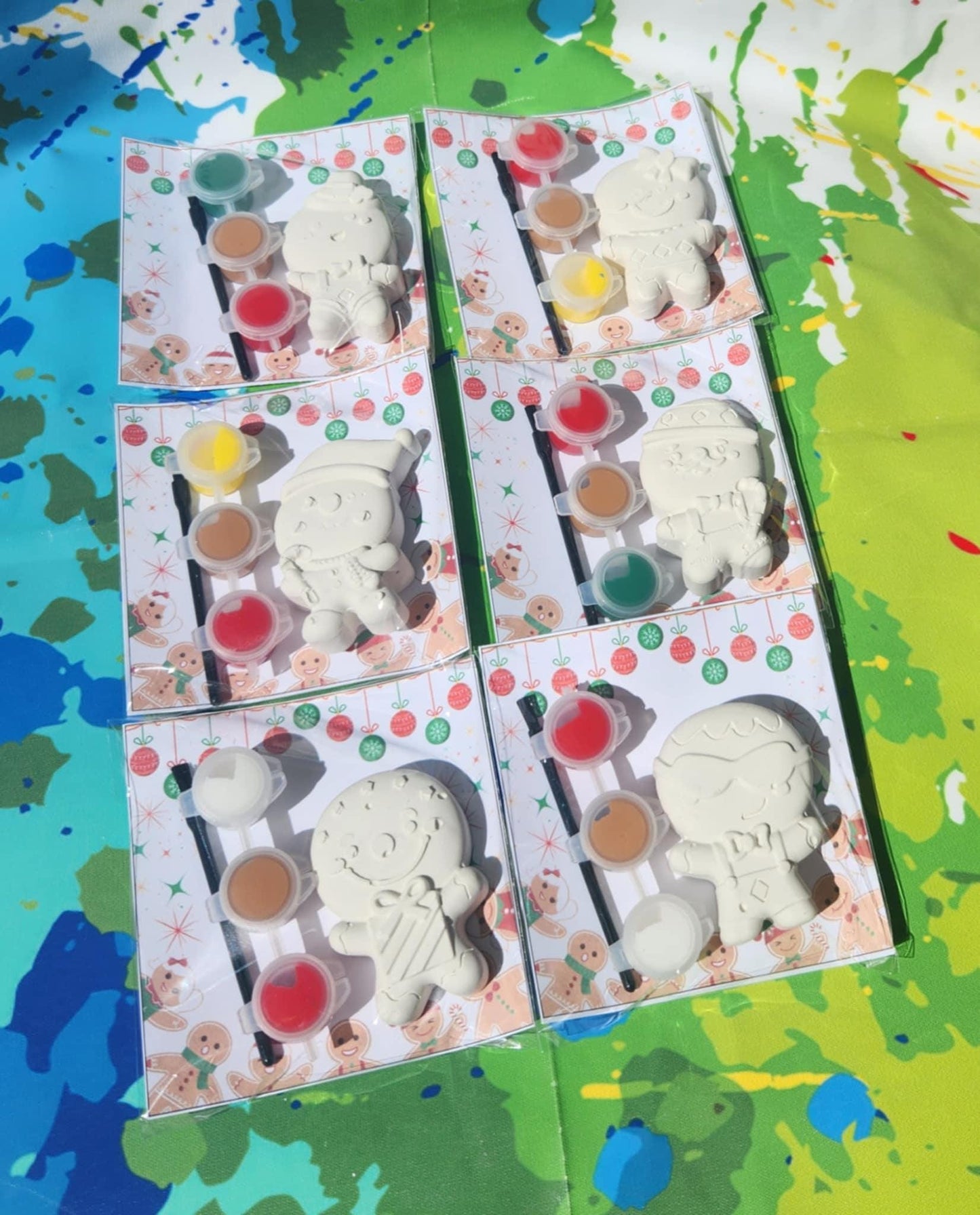 Gingerbread Mini Paint Kit: Christmas DIY Craft, Party Favor