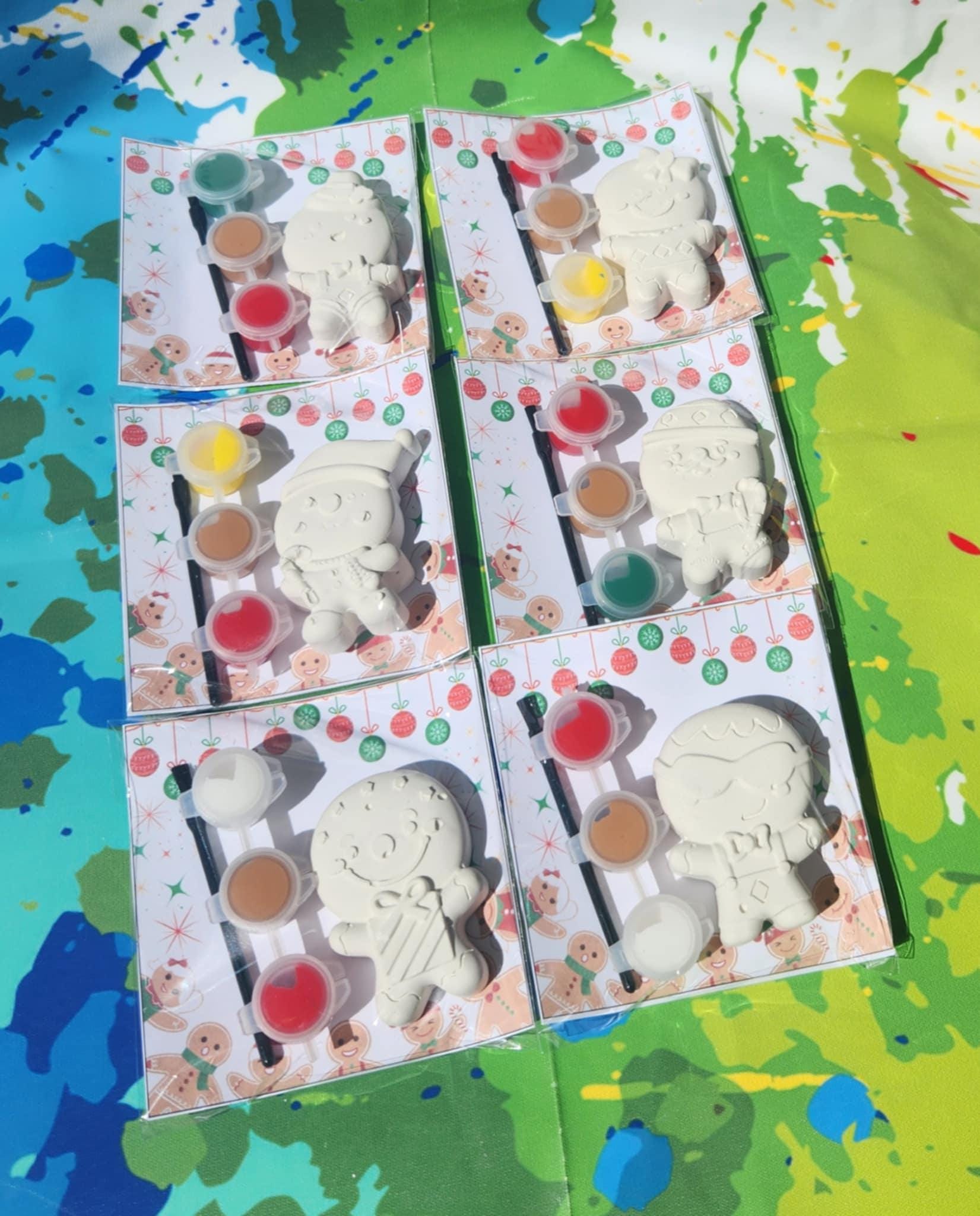 Gingerbread Mini Paint Kit: Christmas DIY Craft, Party Favor