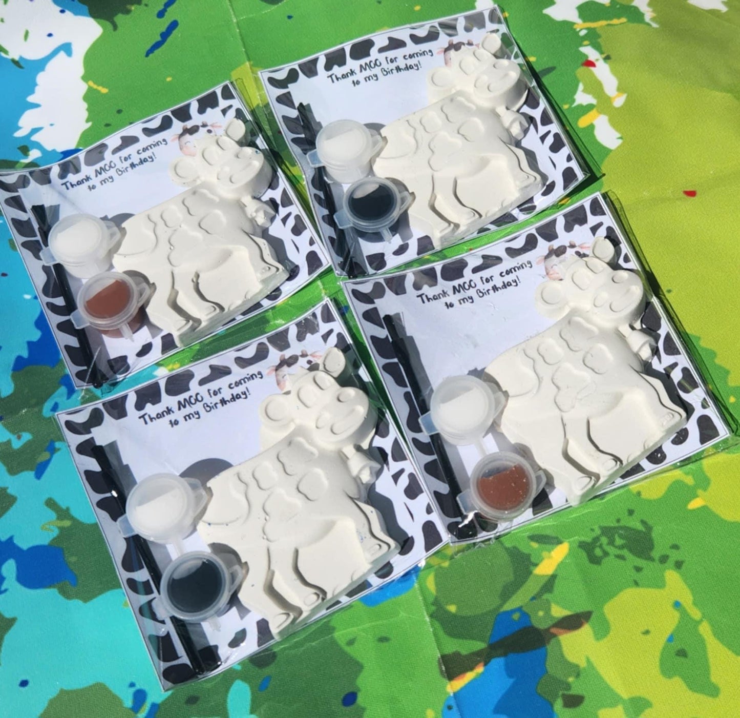 Cow Paint Kit Party Favor, Farm Birthday Craft, Barnyard Kids Activity Gift