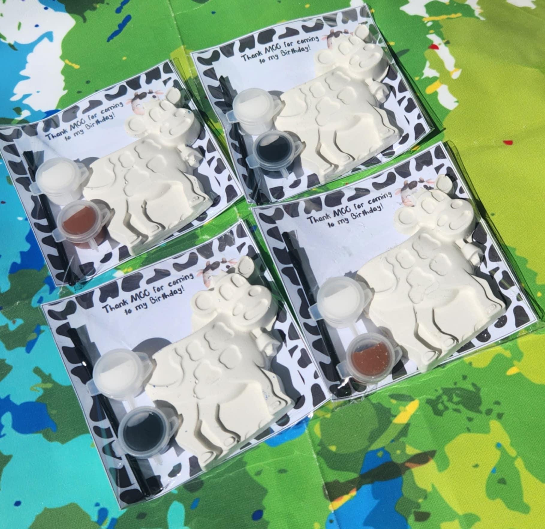 Cow Paint Kit Party Favor, Farm Birthday Craft, Barnyard Kids Activity Gift