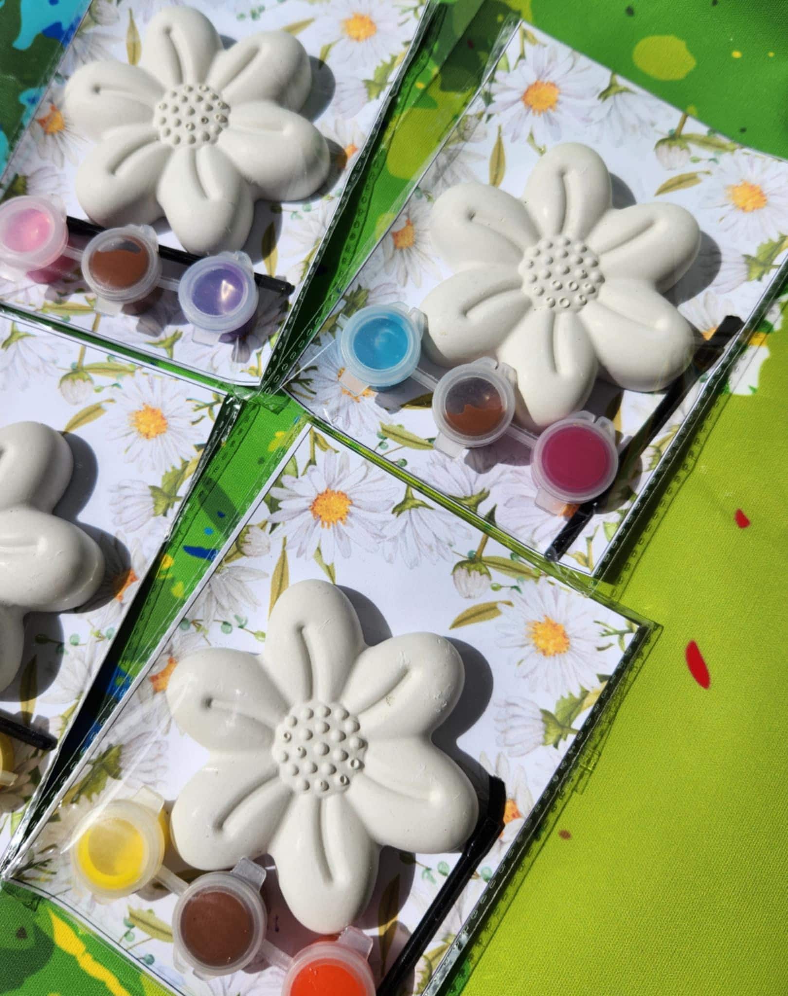 Daisy Flower Paint Kit – Birthday Party Favors – DIY Painting Activity – Spring Party Gifts – Flower-Themed Party Bag
