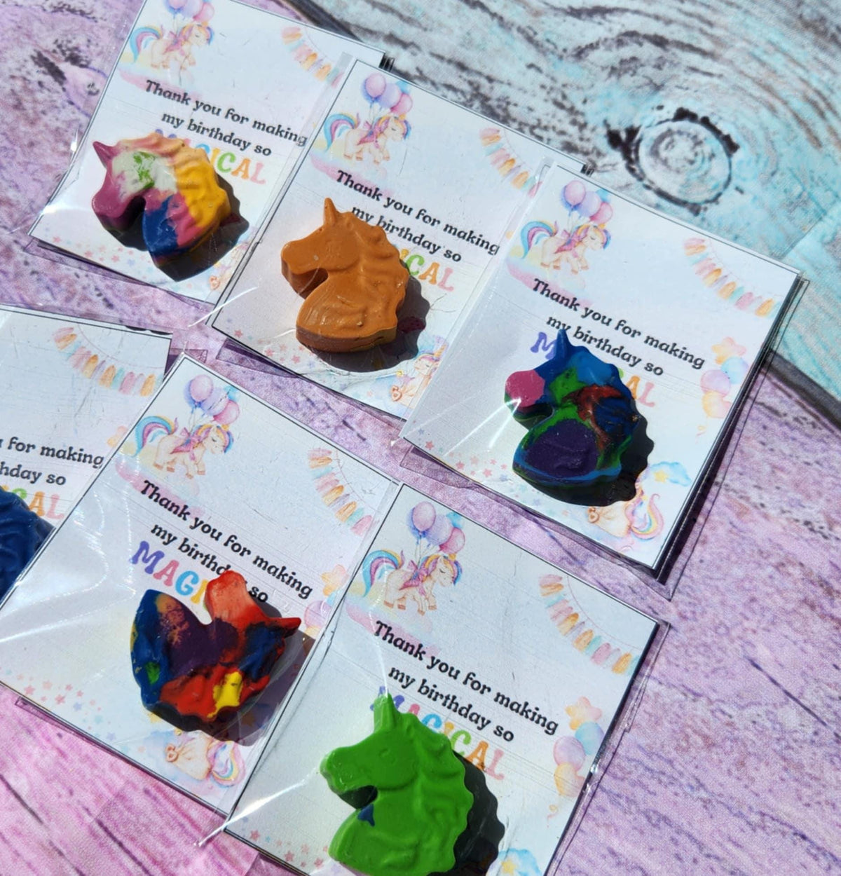 Unicorn Crayons with Cards | Unicorn Birthday Party Favors | Magical Party Favors | Classroom Favors | Unicorn Themed Party