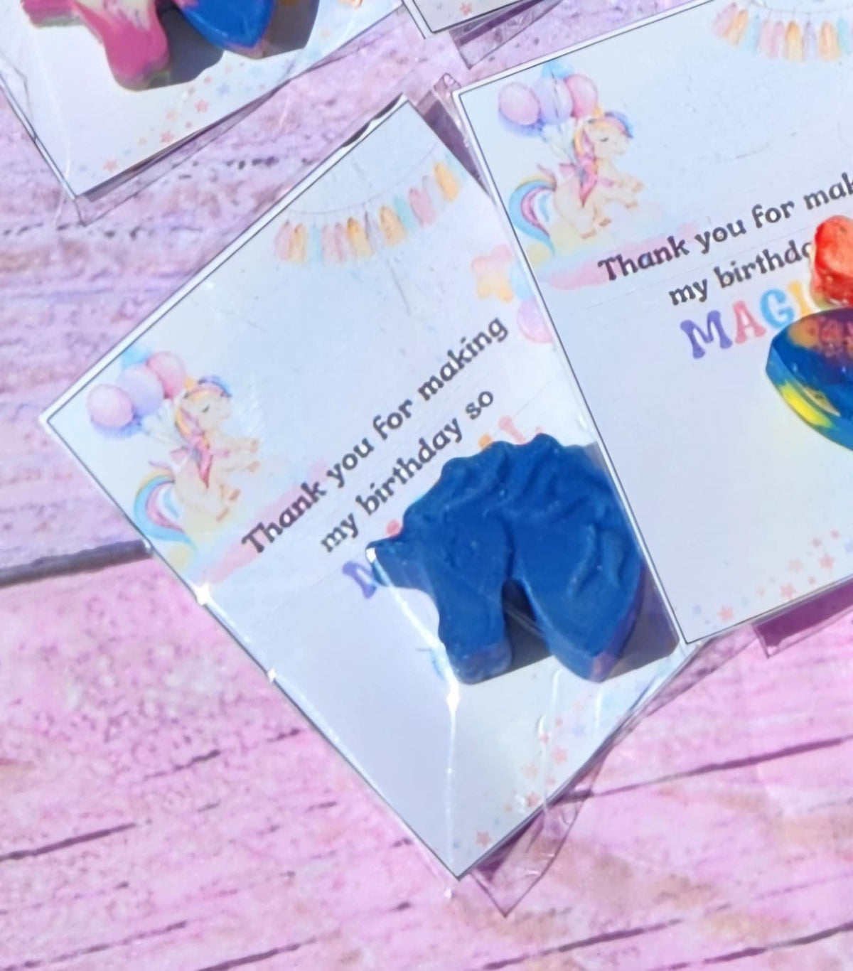 Unicorn Crayons with Cards | Unicorn Birthday Party Favors | Magical Party Favors | Classroom Favors | Unicorn Themed Party