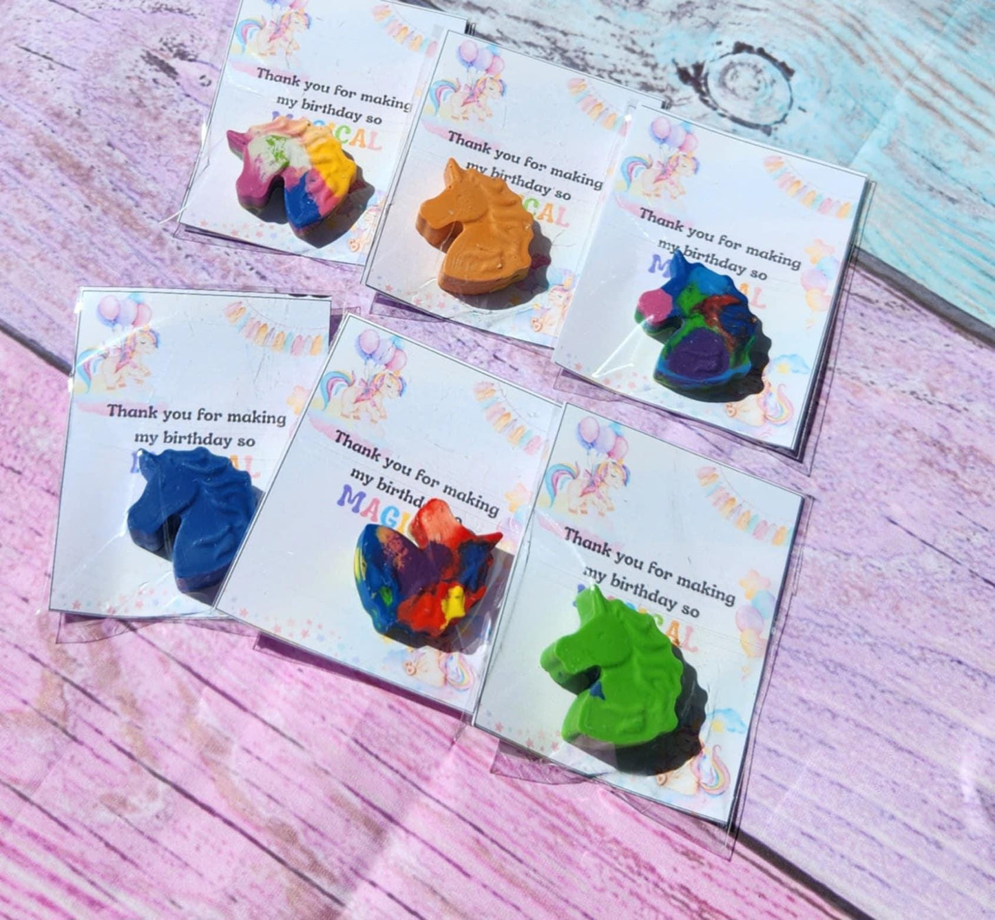 Unicorn Crayons with Cards | Unicorn Birthday Party Favors | Magical Party Favors | Classroom Favors | Unicorn Themed Party